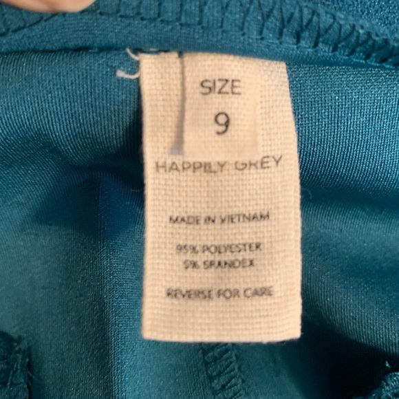 Happily Grey Women's Wide Leg Dress Trouser Pants - Turquoise size 9 - Picture 13 of 14